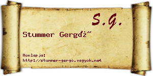 Stummer Gergő névjegykártya